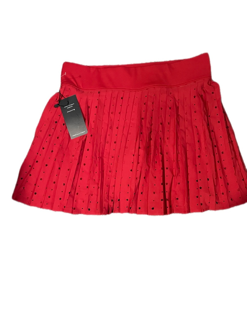 Thrive Red Pleated Star-Print Mini Skort